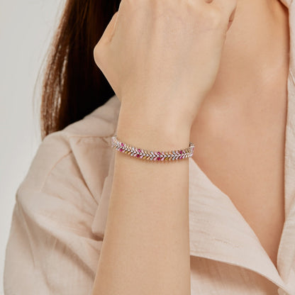 [Raffine]Pulsera diaria delicada con corte esmeralda radiante
