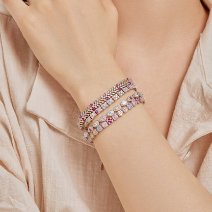 [Raffine]Pulsera diaria delicada con corte esmeralda radiante