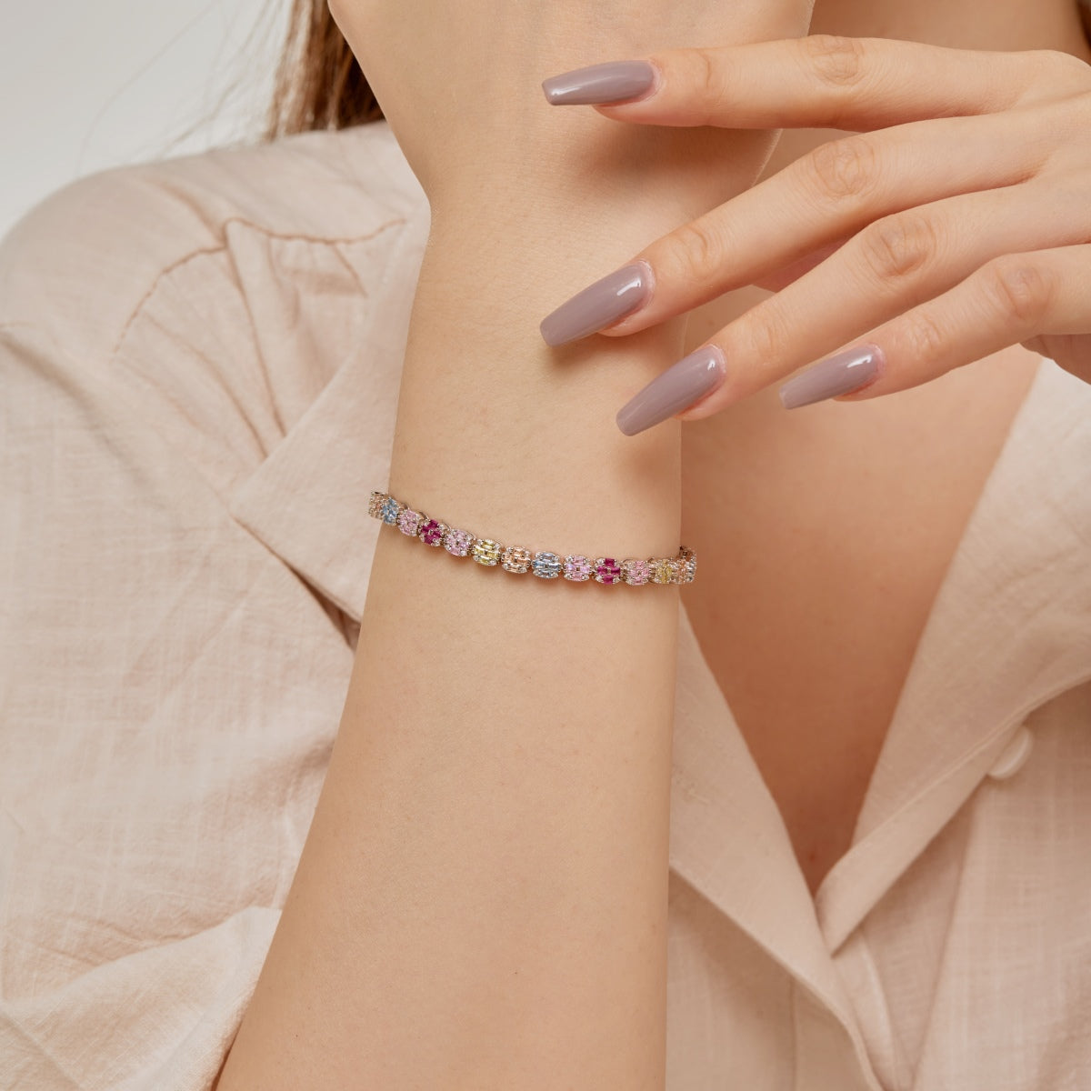 [Raffine] Delicada pulsera diaria de corte esmeralda colorido