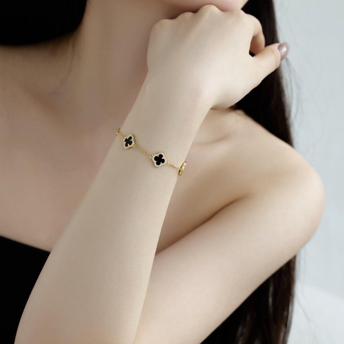[Raffine] Pulsera exquisita de trébol de cuatro hojas