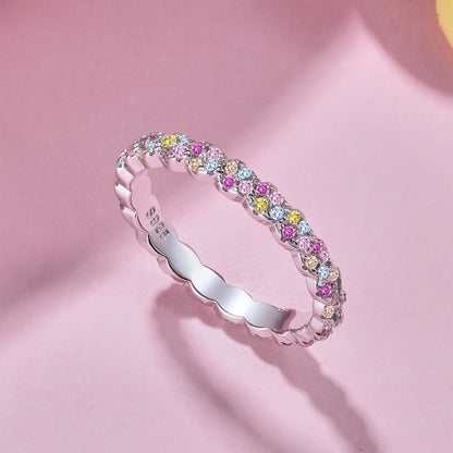 [Raffine] Anillo diario delicado y exuberante de corte redondo