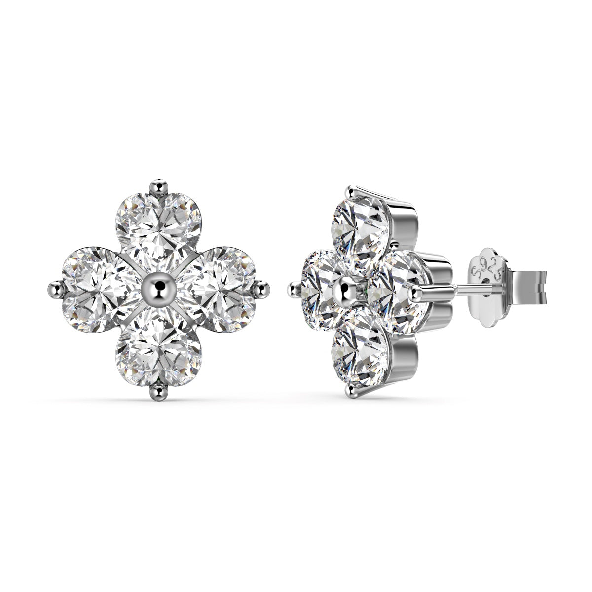 [Raffine]Four-Leaf Clover Ball Earrings