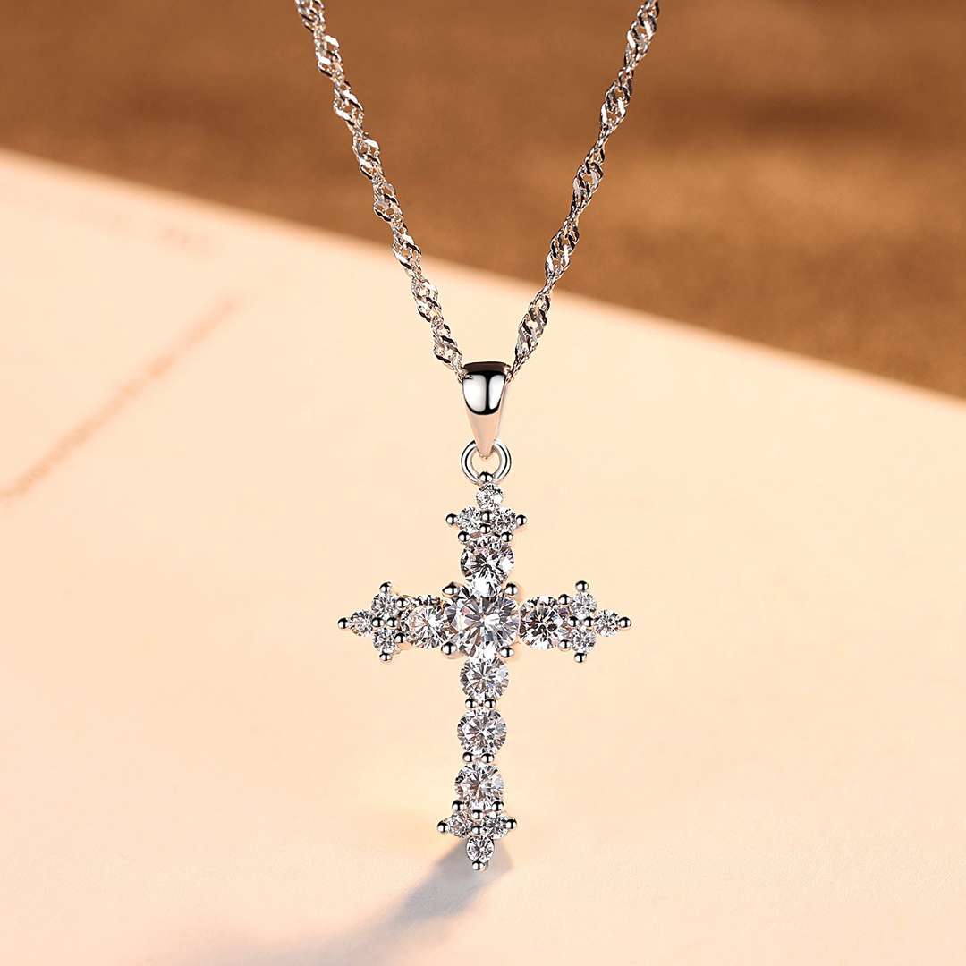 [Raffine]Delicate Cross Shape Necklace