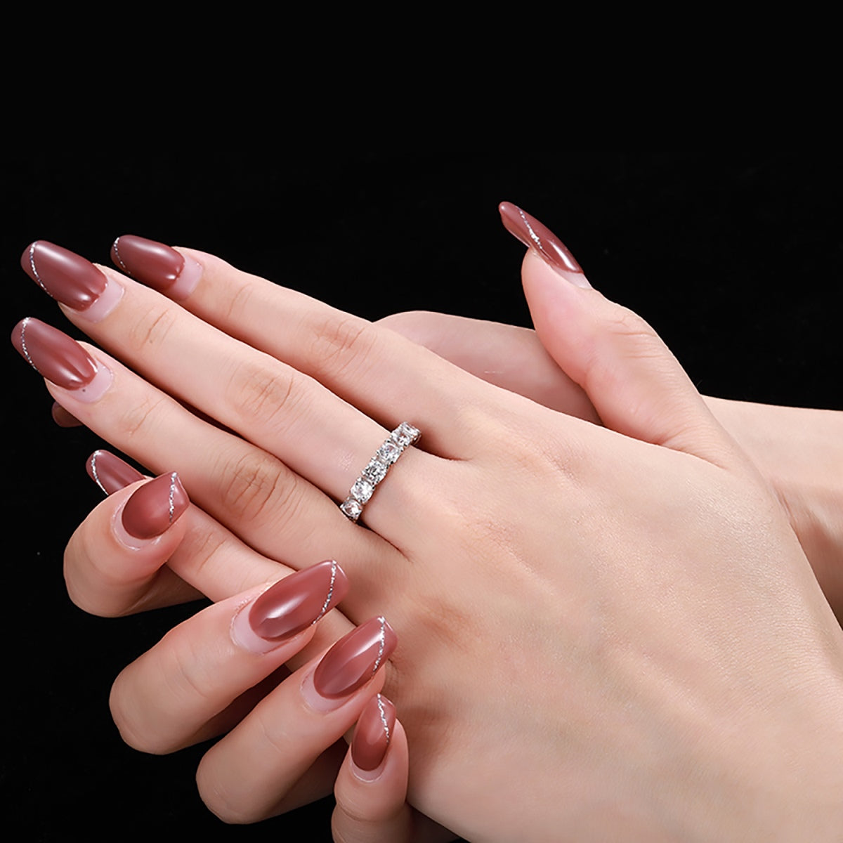 [Raffine] Anillo de tenis Eternity de corte redondo