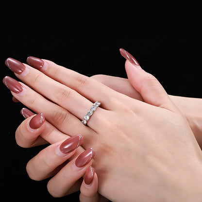 [Raffine] Anillo de tenis Eternity de corte redondo
