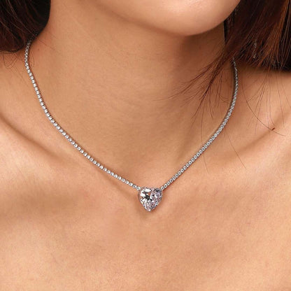 [Raffine] Collar de tenis con forma de corazón, versátil y colorido, de 8.0 quilates