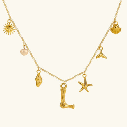 [Raffine]Avaria Ocean Initial Necklace