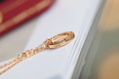 [Raffine] COLLAR AMOR AJUSTABLE ORO ROSA 2 DIAMANTES 