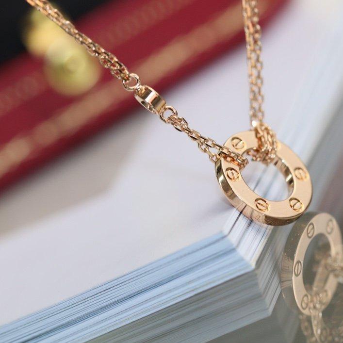 [Raffine] COLLAR AMOR AJUSTABLE ORO ROSA 2 DIAMANTES 