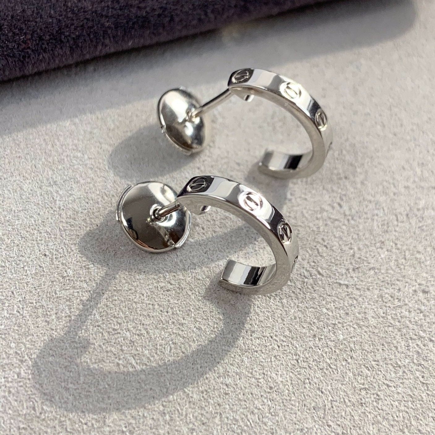 [Raffine]LOVE EARRINGS 2.65MM SILVER