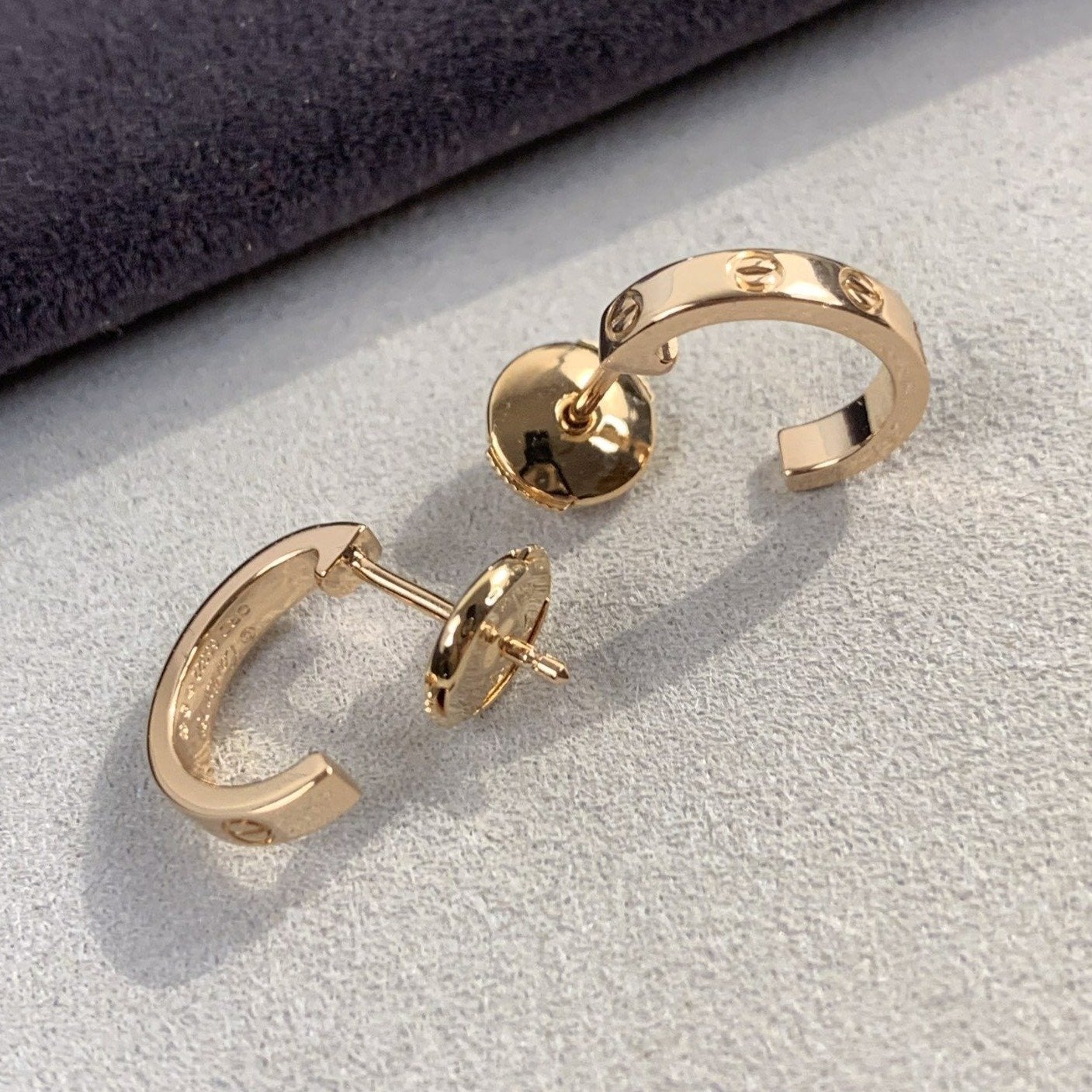 [Raffine]LOVE EARRINGS 2.65MM PINK GOLD