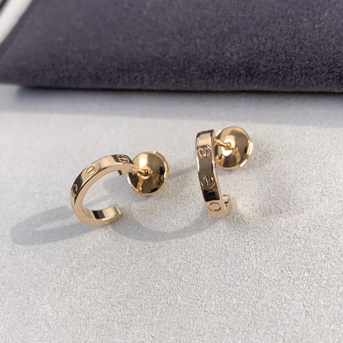 [Raffine]LOVE EARRINGS 2.65MM PINK GOLD
