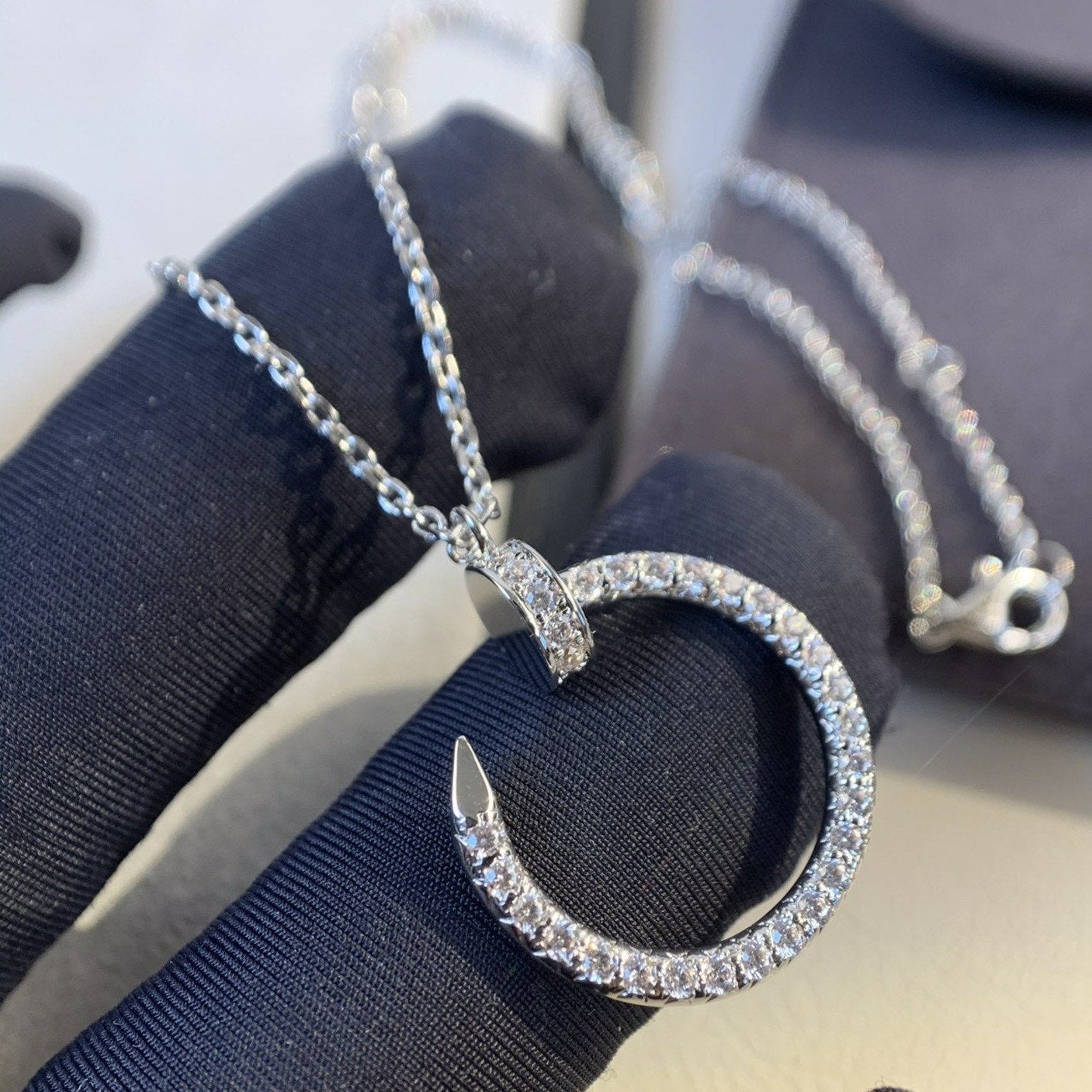 [Raffine]JUSTE NECKLACE SILVER DIAMONDS