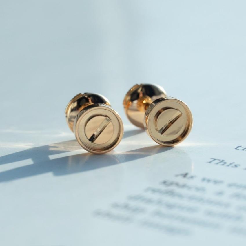 [Raffine]LOVE EARRINGS PINK GOLD 10MM
