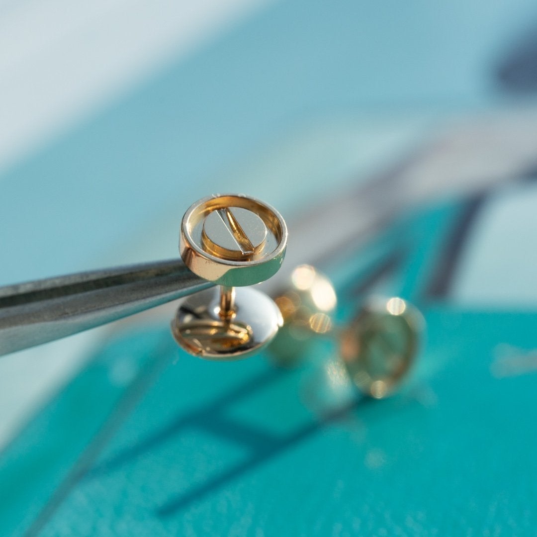 [Raffine]LOVE EARRINGS PINK GOLD 10MM