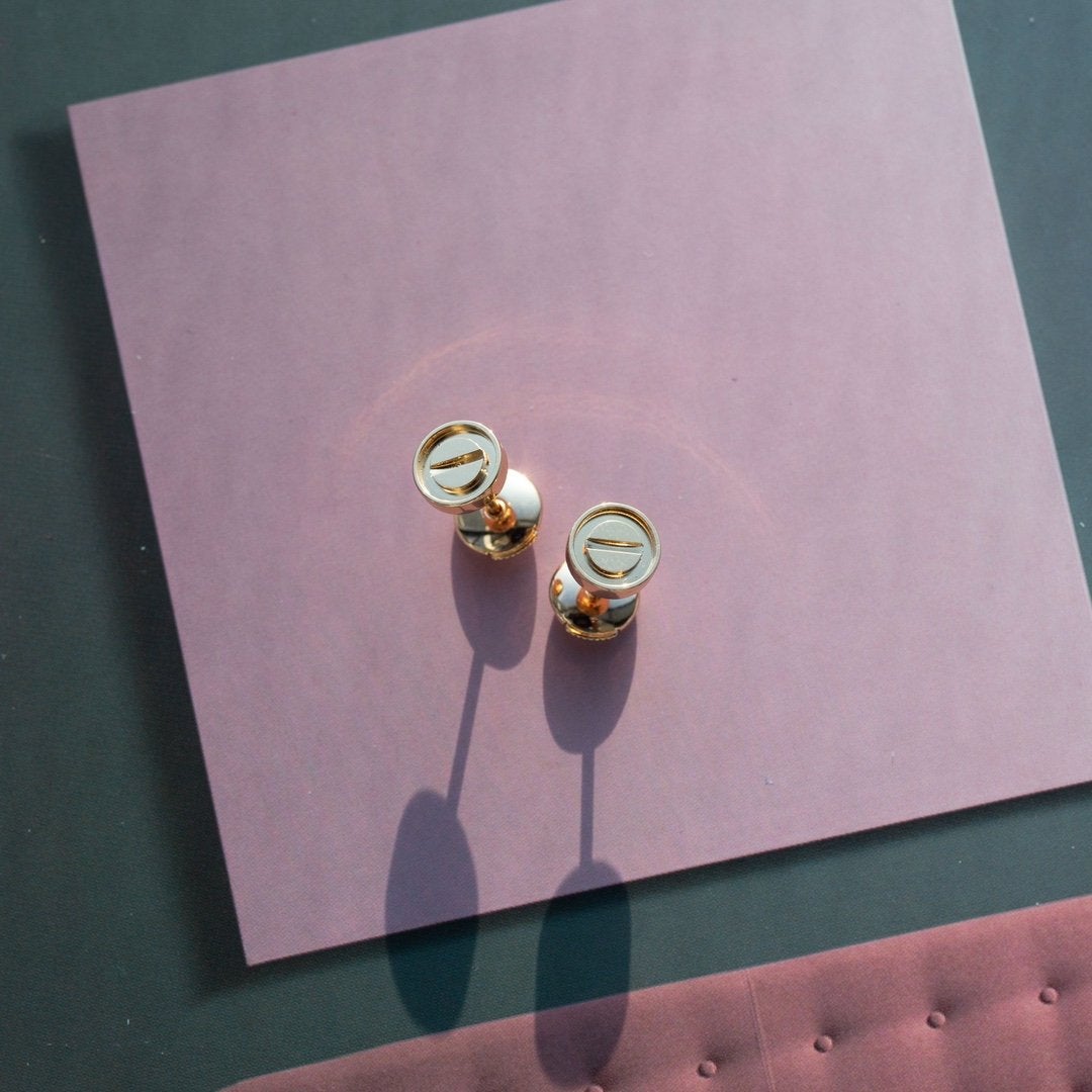 [Raffine]LOVE EARRINGS PINK GOLD 10MM