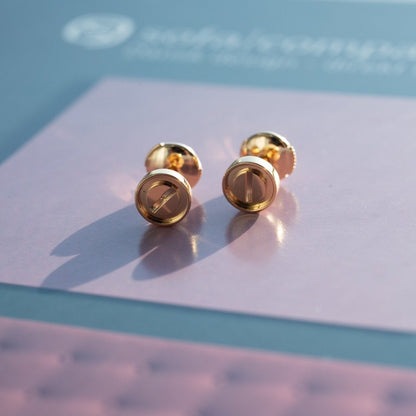 [Raffine]LOVE EARRINGS PINK GOLD 10MM