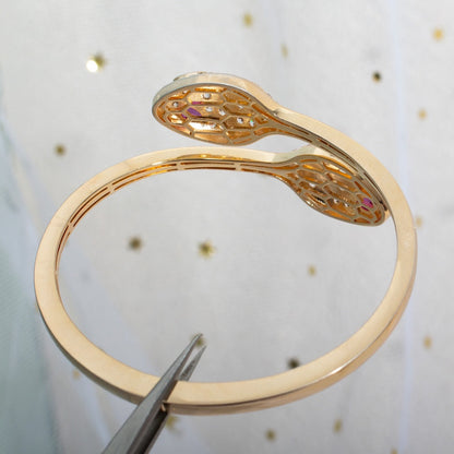 [Raffine]SERPENTI BRACELET PINK GOLD DIAMOND DOUBLE SNAKE