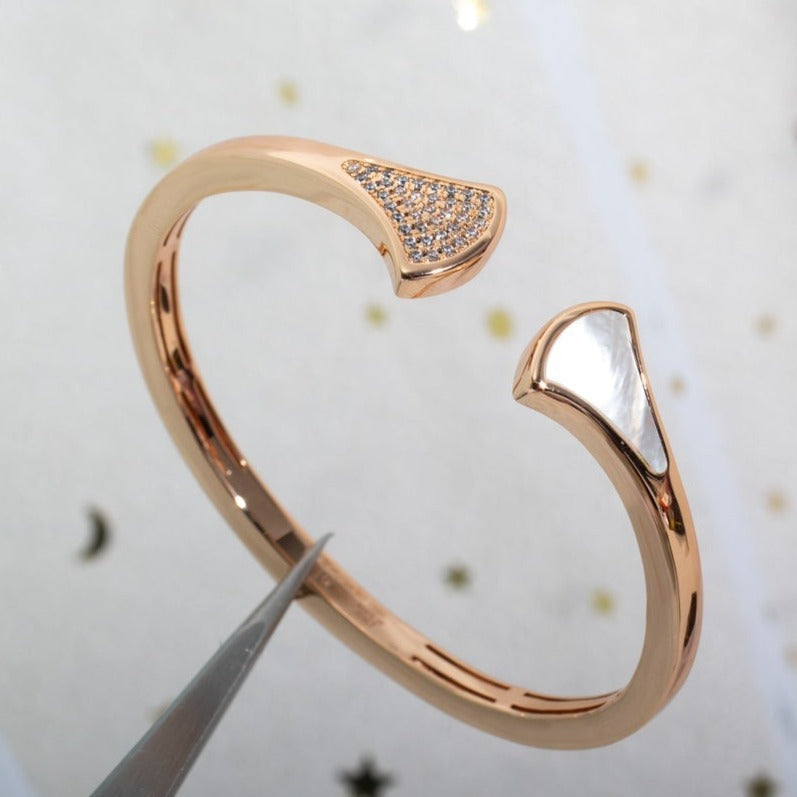 [Raffine]DREAM BRACELET OPEN PINK GOLD MOP DIAMOND