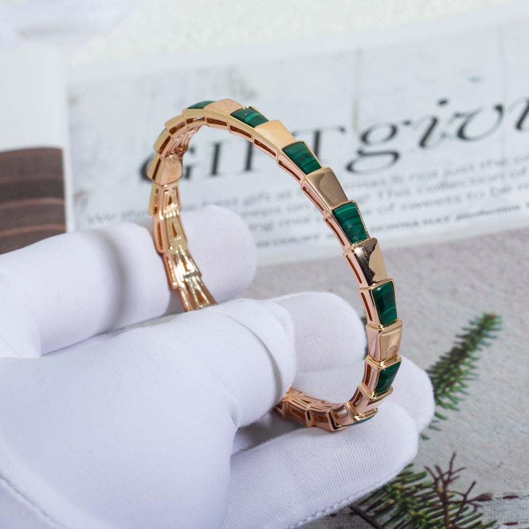 [Raffine]SERPENTI BRACELET PINK GOLD MALACHITE