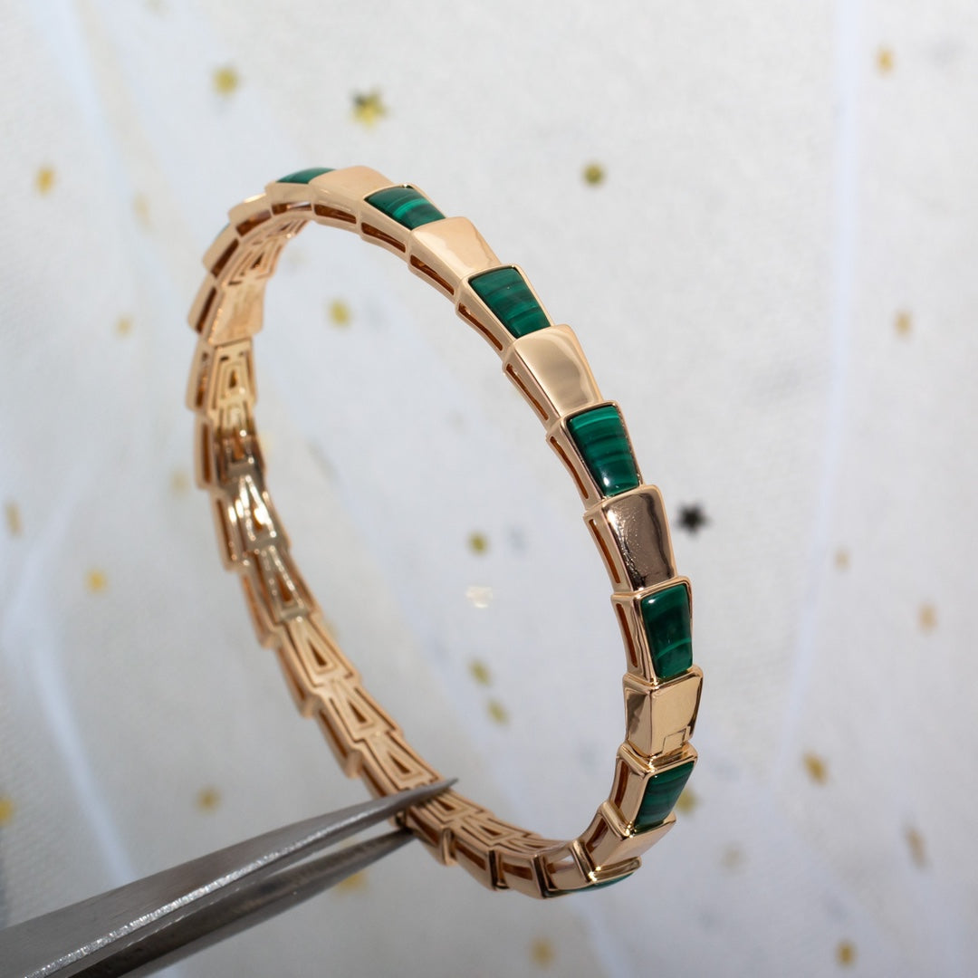 [Raffine]SERPENTI BRACELET PINK GOLD MALACHITE