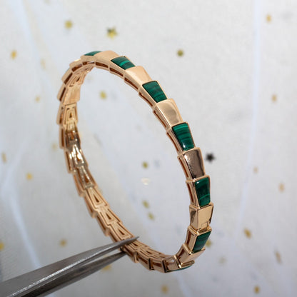 [Raffine]SERPENTI BRACELET PINK GOLD MALACHITE