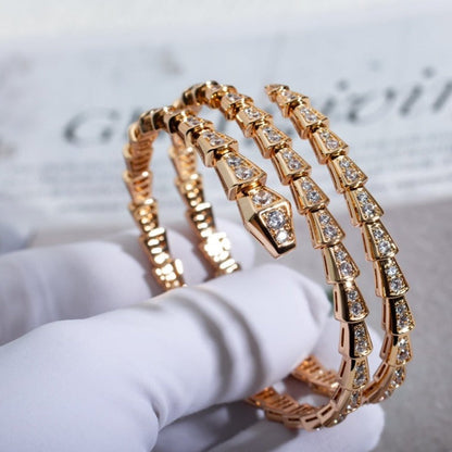 [Raffine]SERPENTI BRACELET PINK GOLD DIAMOND DOUBLE ROW