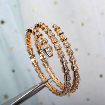 [Raffine]SERPENTI BRACELET PINK GOLD DIAMOND DOUBLE ROW