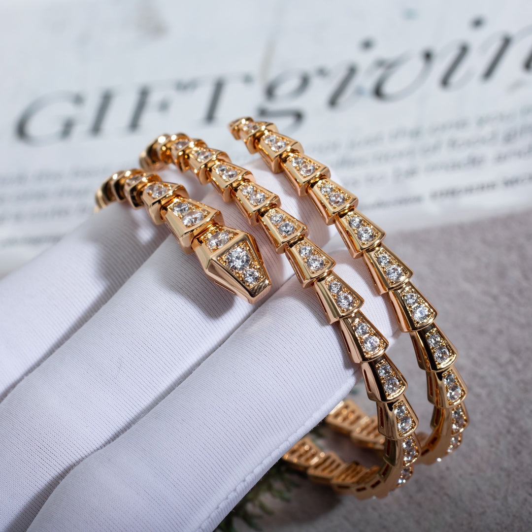 [Raffine]SERPENTI BRACELET PINK GOLD DIAMOND DOUBLE ROW