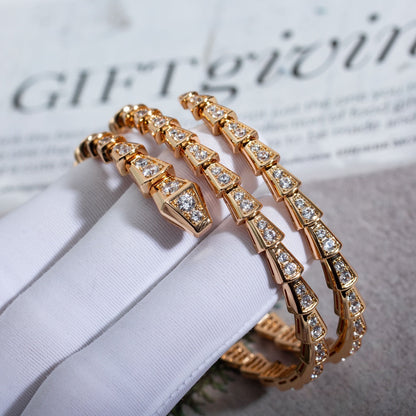 [Raffine]SERPENTI BRACELET PINK GOLD DIAMOND DOUBLE ROW