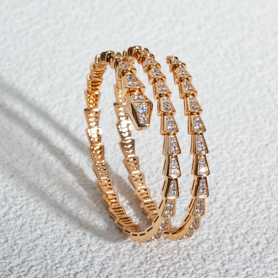 [Raffine]SERPENTI BRACELET PINK GOLD DIAMOND DOUBLE ROW