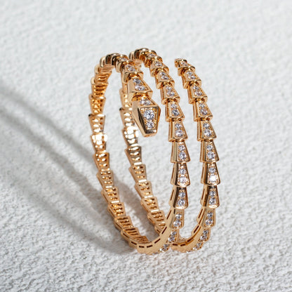 [Raffine]SERPENTI BRACELET PINK GOLD DIAMOND DOUBLE ROW