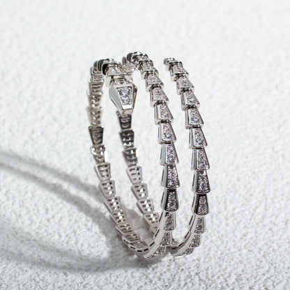 [Raffine]SERPENTI BRACELET SILVER DIAMOND DOUBLE ROW
