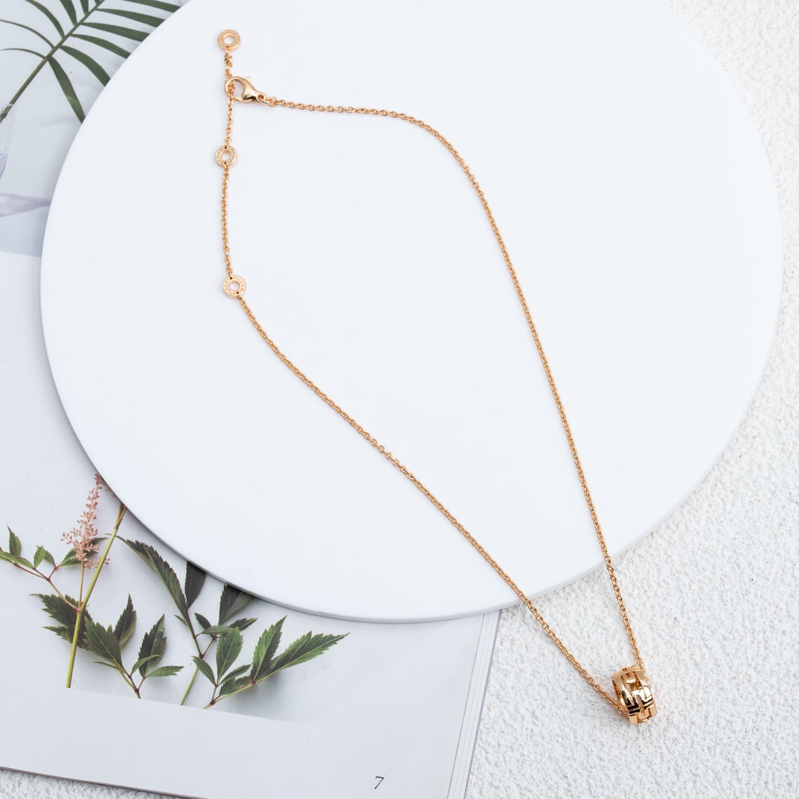 [Raffine]PARENTESI NECKLACE PINK GOLD