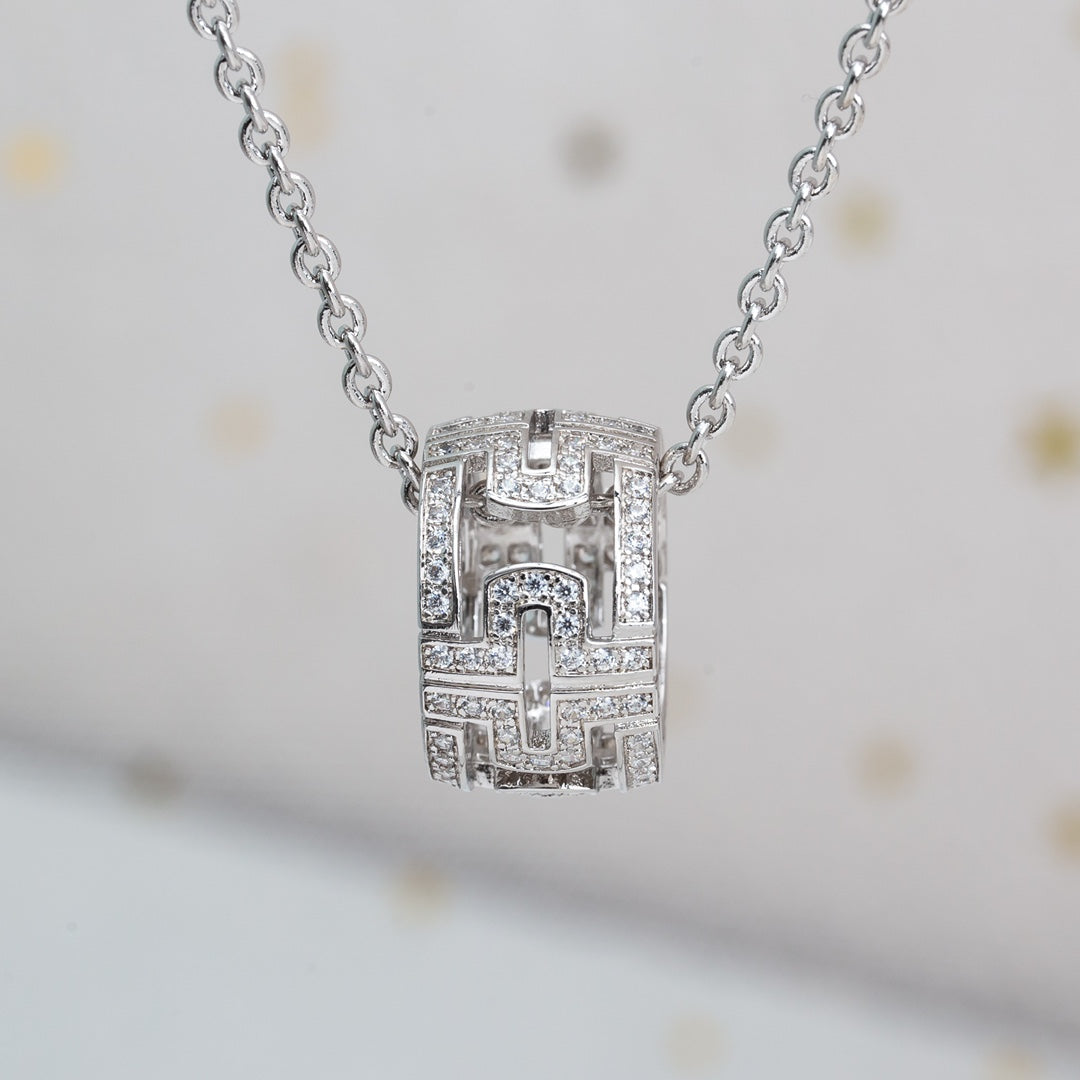 [Raffine]PARENTESI NECKLACE SILVER DIAMOND