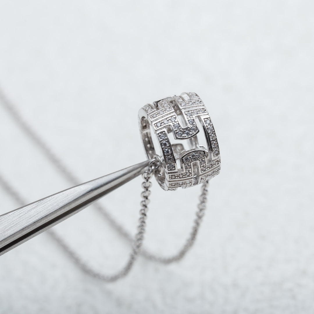[Raffine]PARENTESI NECKLACE SILVER DIAMOND