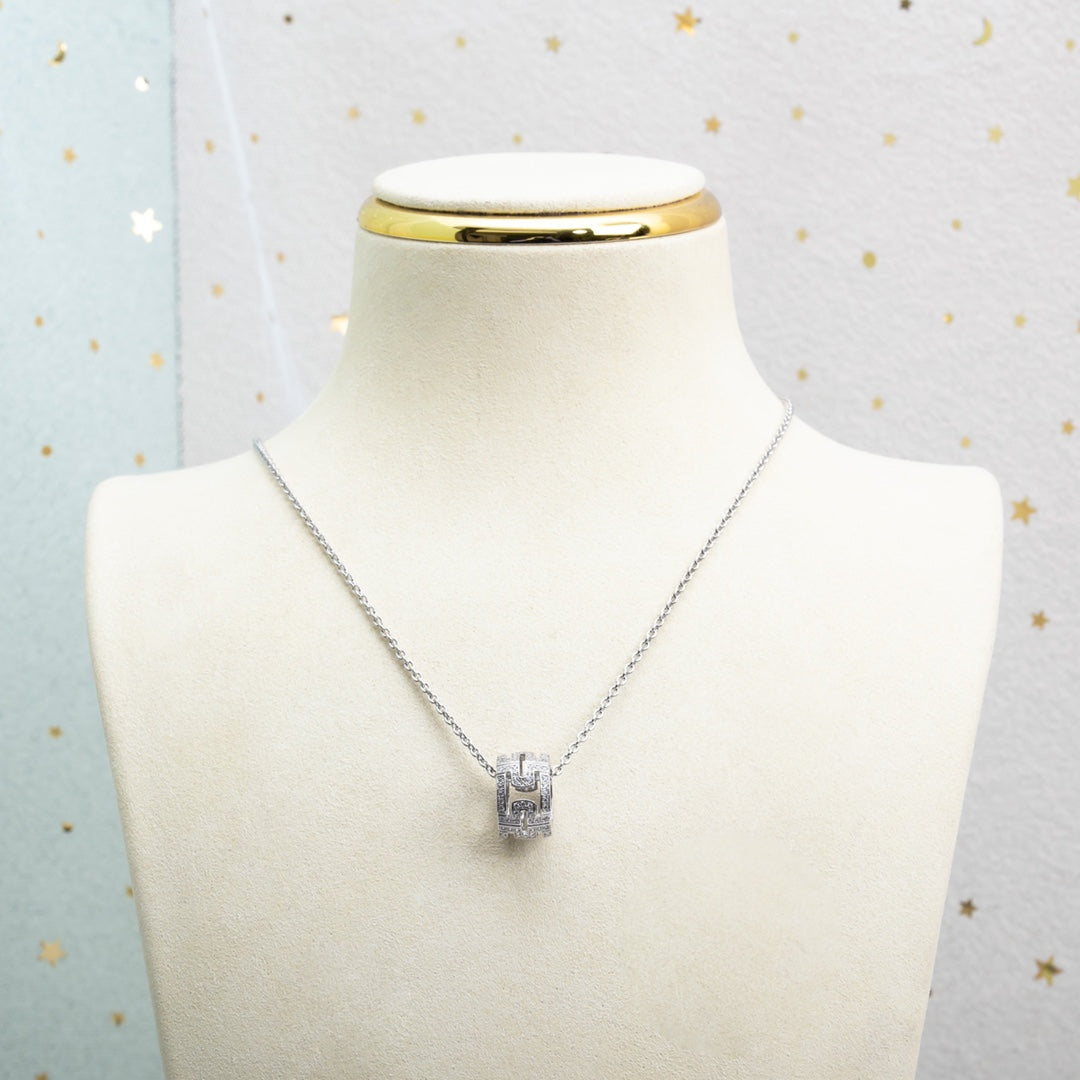[Raffine]PARENTESI NECKLACE SILVER DIAMOND