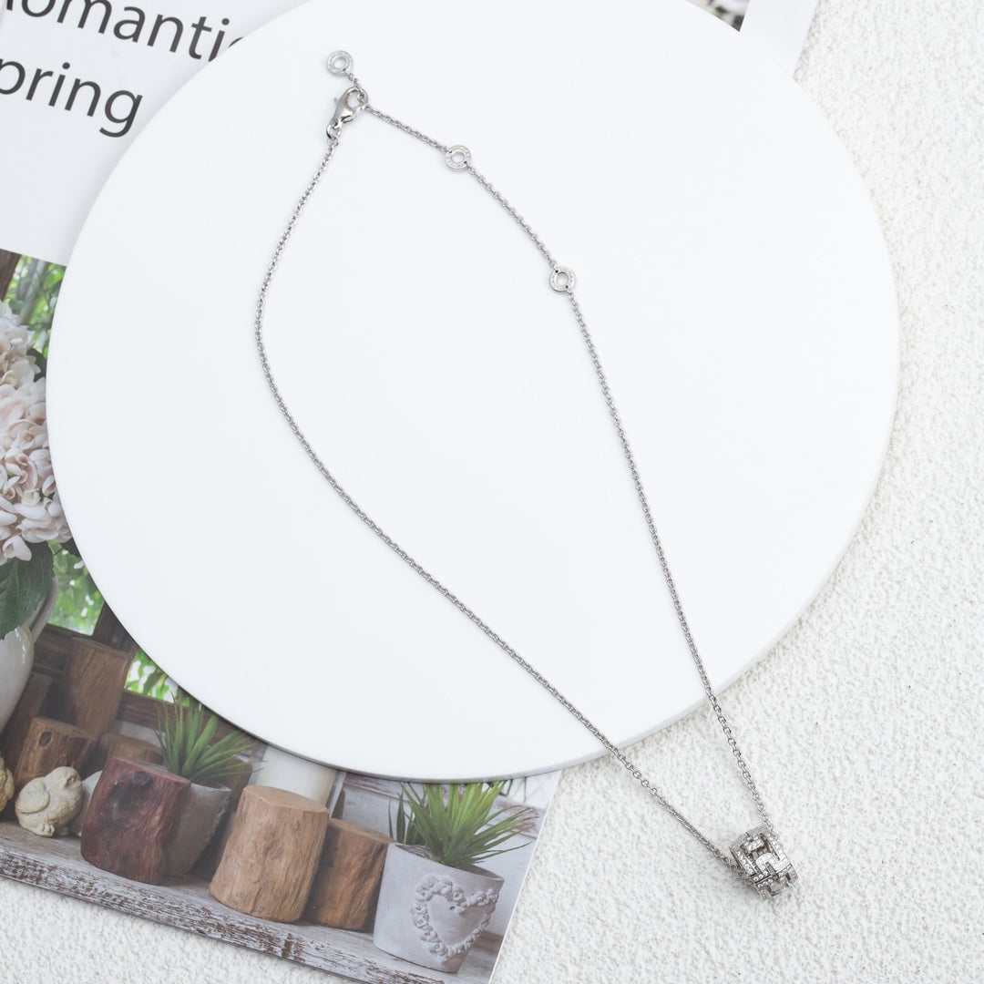[Raffine]PARENTESI NECKLACE SILVER DIAMOND