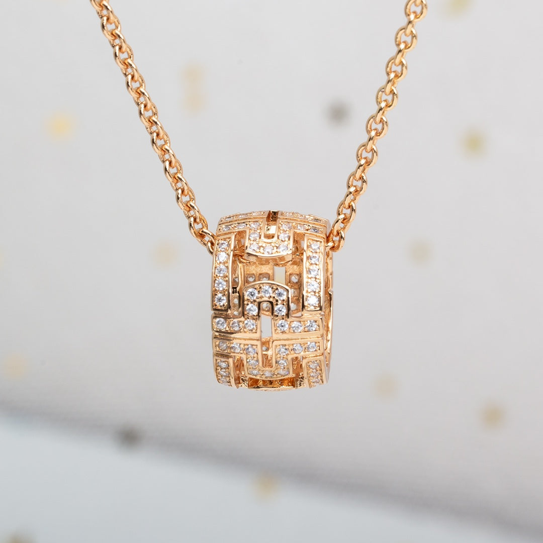 [Raffine]PARENTESI NECKLACE PINK GOLD DIAMOND