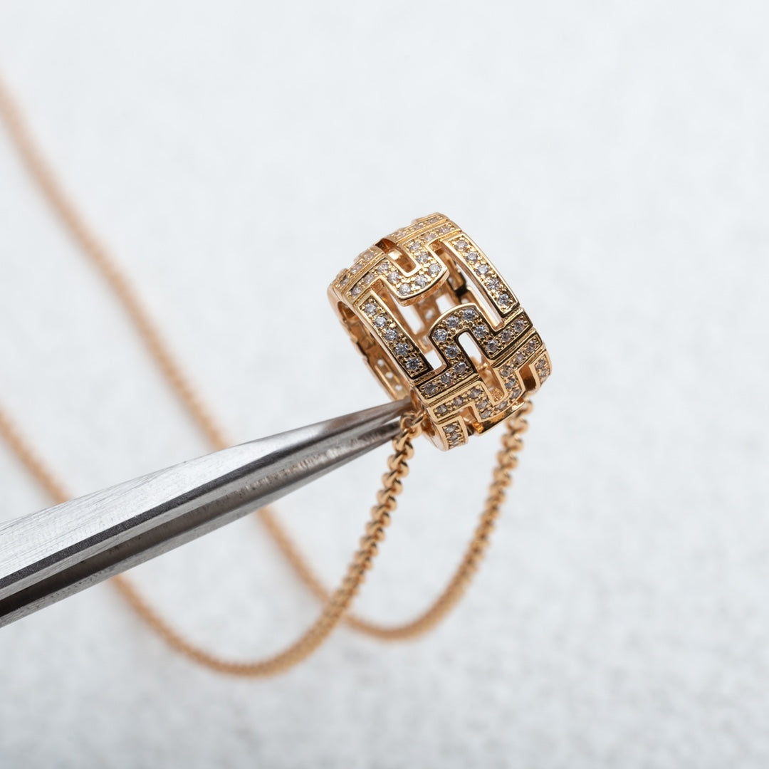 [Raffine]PARENTESI NECKLACE PINK GOLD DIAMOND
