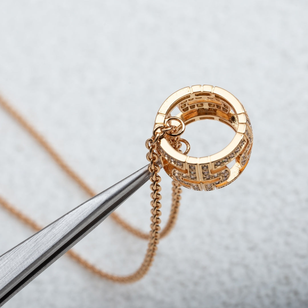 [Raffine]PARENTESI NECKLACE PINK GOLD DIAMOND