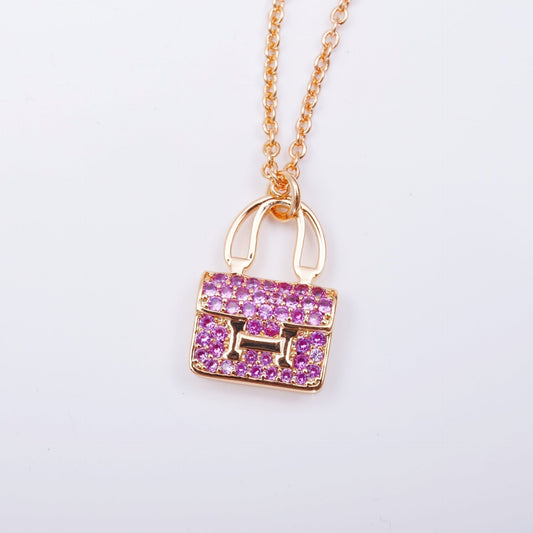 [Raffine]CONSTANCE PEDANT PURPLE DIAMOND NECKLACE
