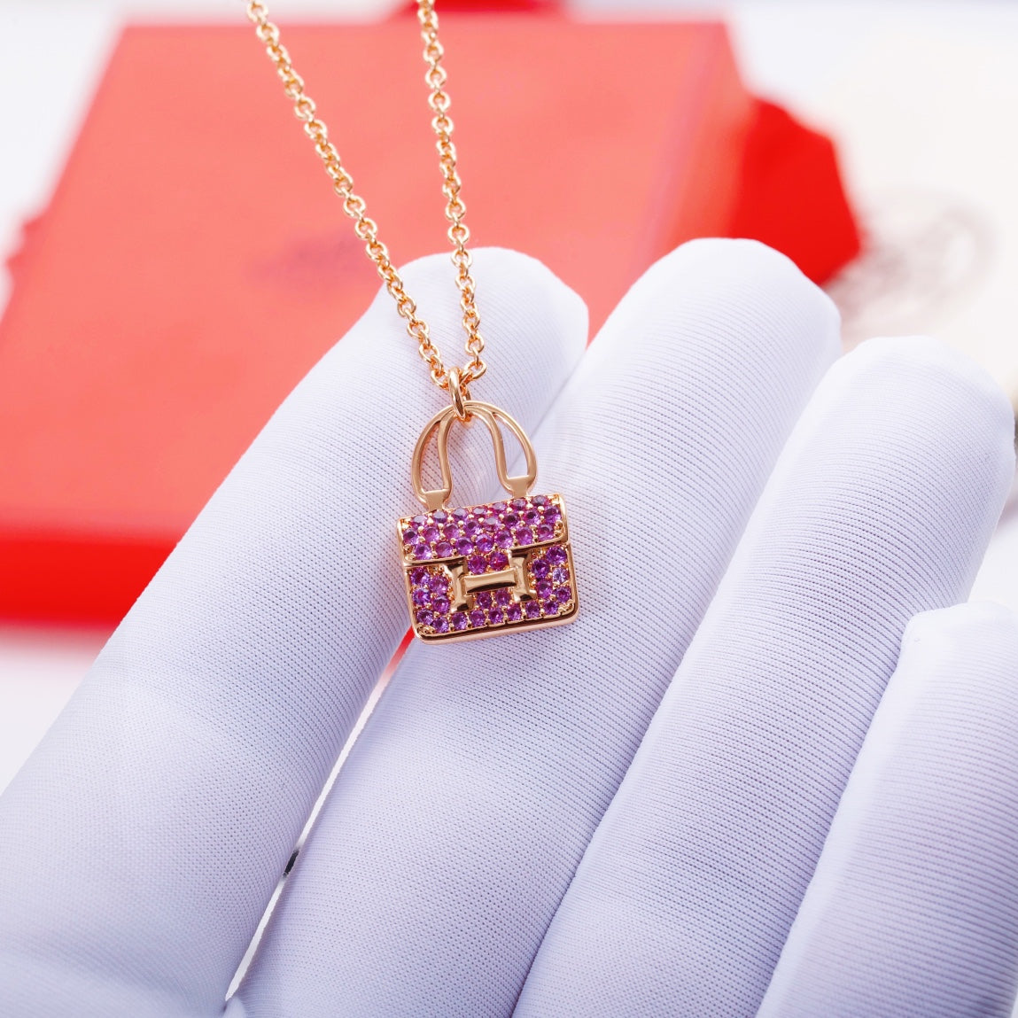 [Raffine]CONSTANCE PEDANT PURPLE DIAMOND NECKLACE