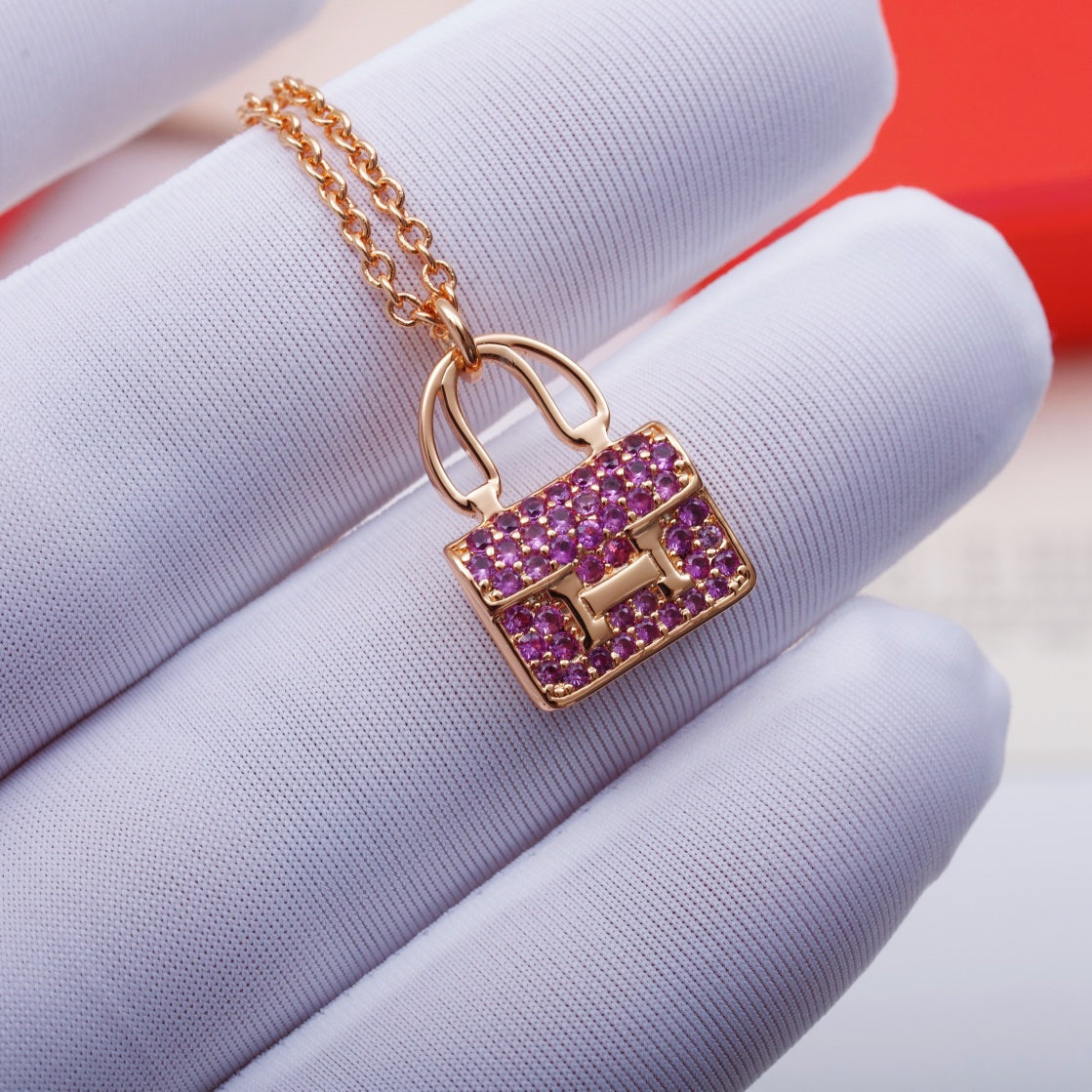 [Raffine]CONSTANCE PEDANT PURPLE DIAMOND NECKLACE