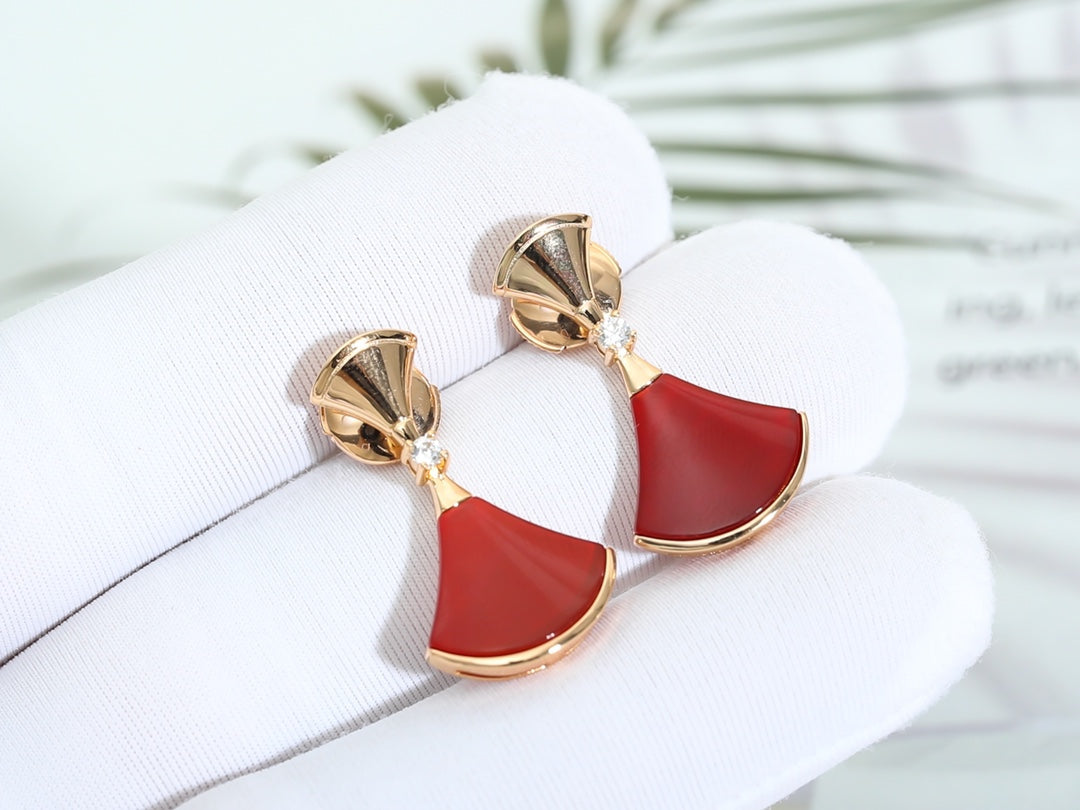 [Raffine]DREAM Carnelian PINK GOLD EARRINGS