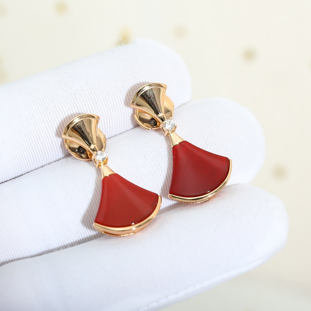 [Raffine]DREAM Carnelian PINK GOLD EARRINGS