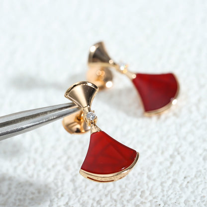 [Raffine]DREAM Carnelian PINK GOLD EARRINGS
