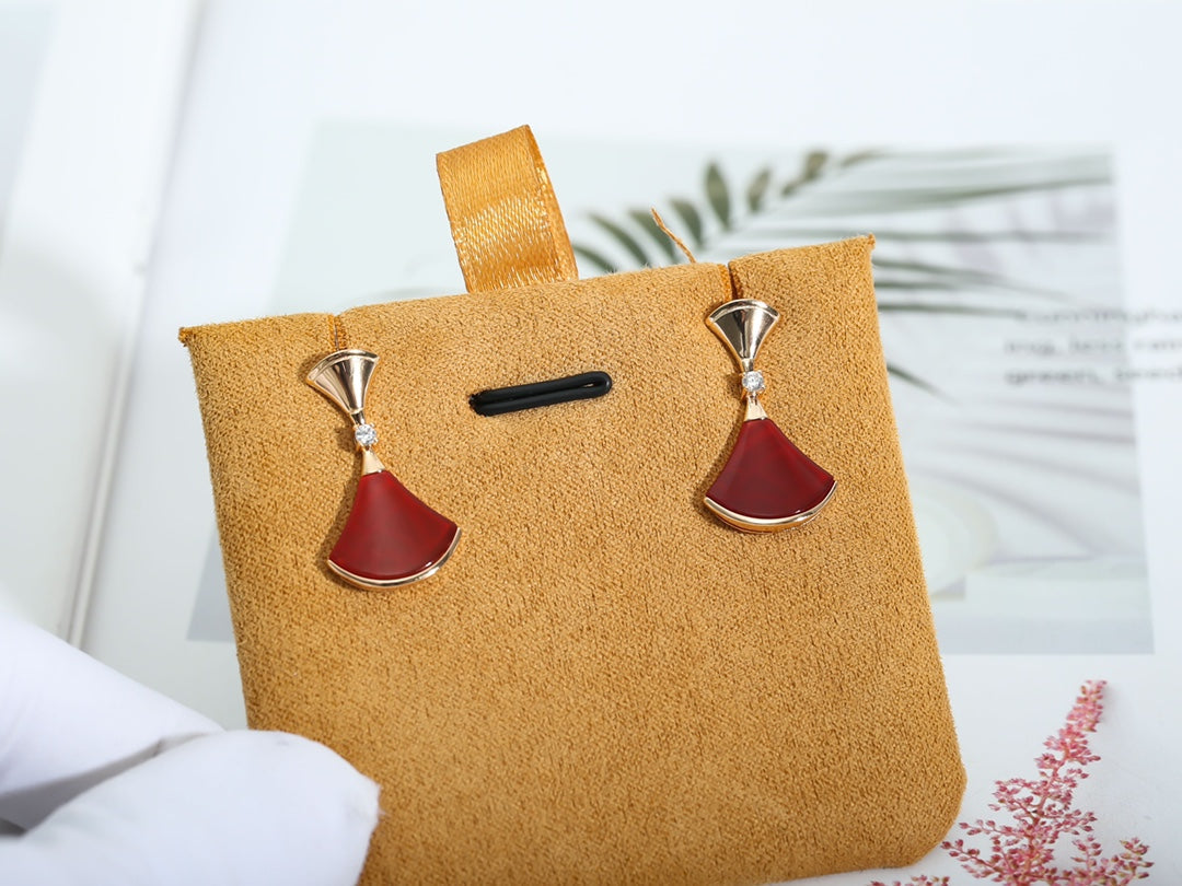 [Raffine]DREAM Carnelian PINK GOLD EARRINGS