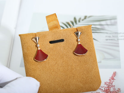 [Raffine]DREAM Carnelian PINK GOLD EARRINGS