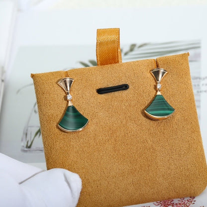 [Raffine]DREAM MALACHITE PINK GOLD EARRINGS